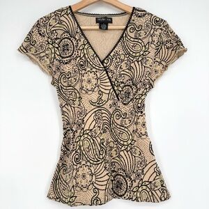 Style‎ & Co Y2K Floral Paisley Babydoll Fairy Top Shirt Size M